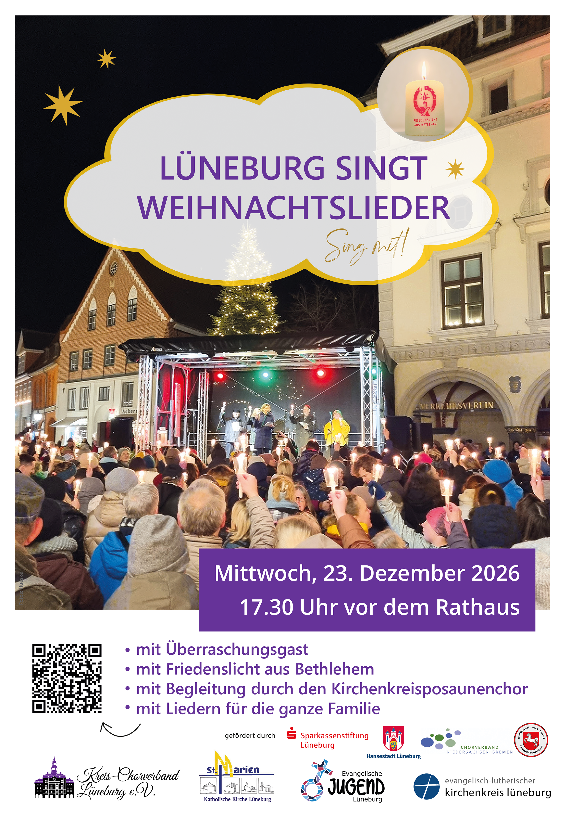 "Lüneburg singt Weihnachtslieder - Sing mit!" am Vorweihnachtsabend