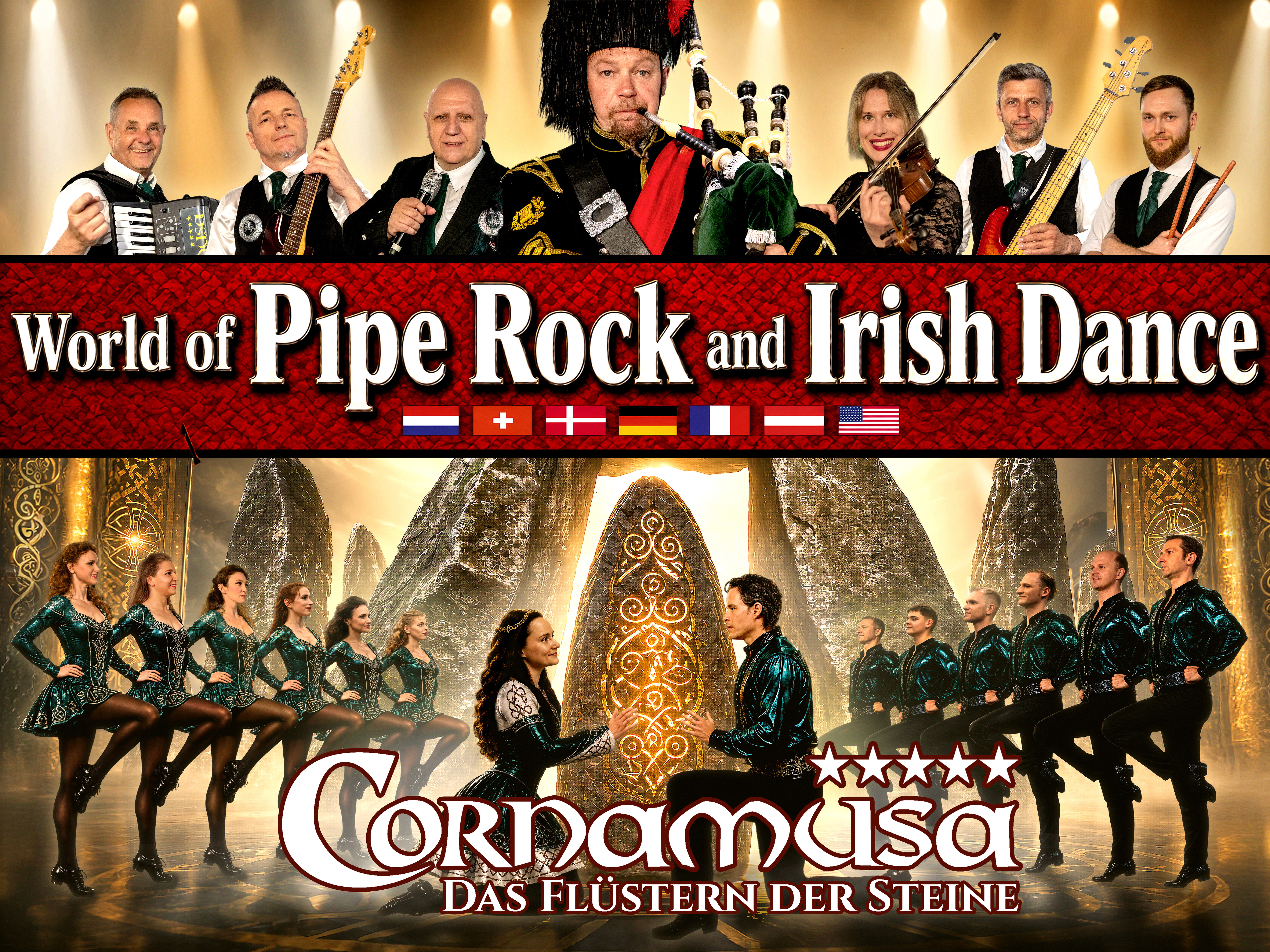 CORNAMUSA - World of Pipe Rock and Irish Dance: Das Fl&uuml;stern der Steine
