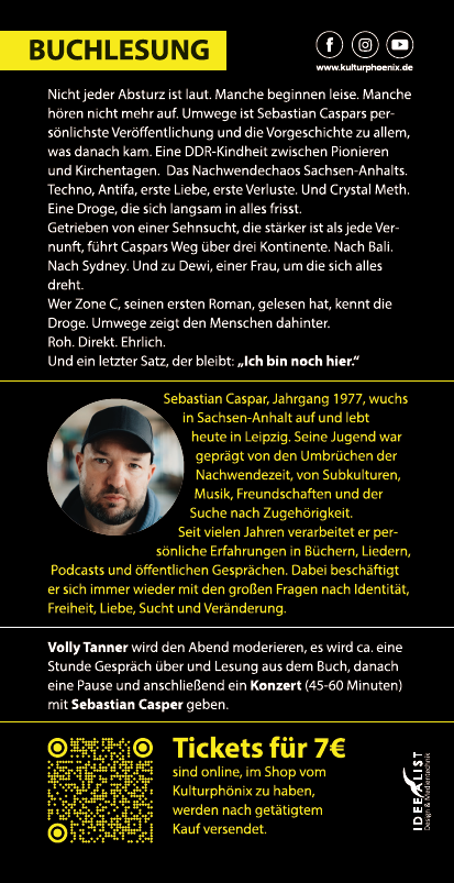 BUCHLESUNG "Umwege" mit Sebastian Caspar
