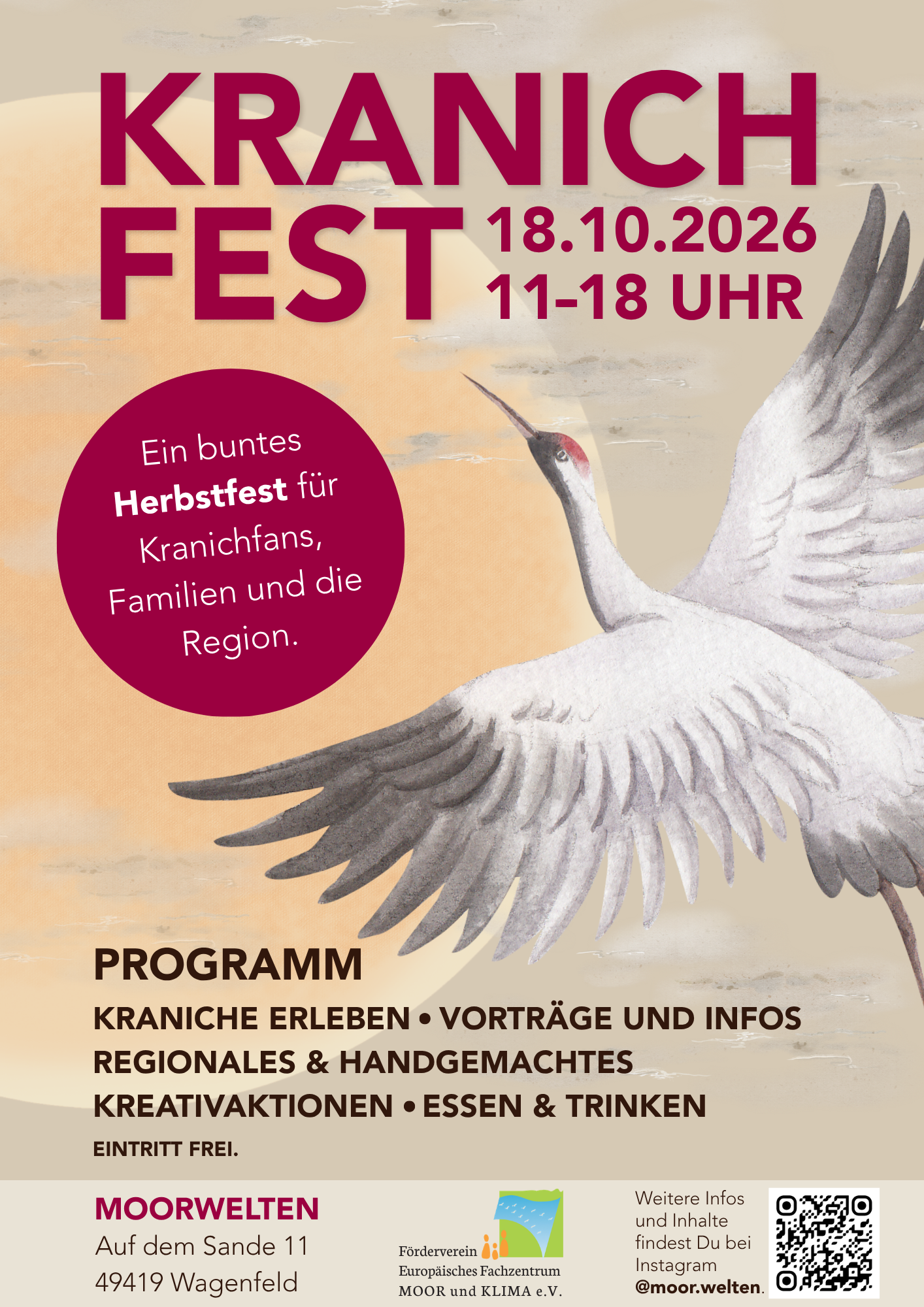 Kranichfest in den Moorwelten