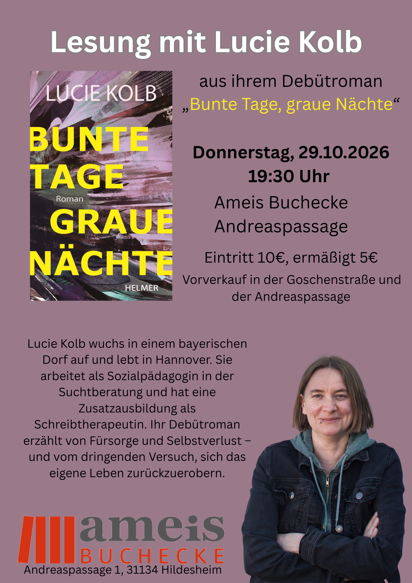 Lesung mit Lucie Kolb "Bunte Tage, graue Nächte"