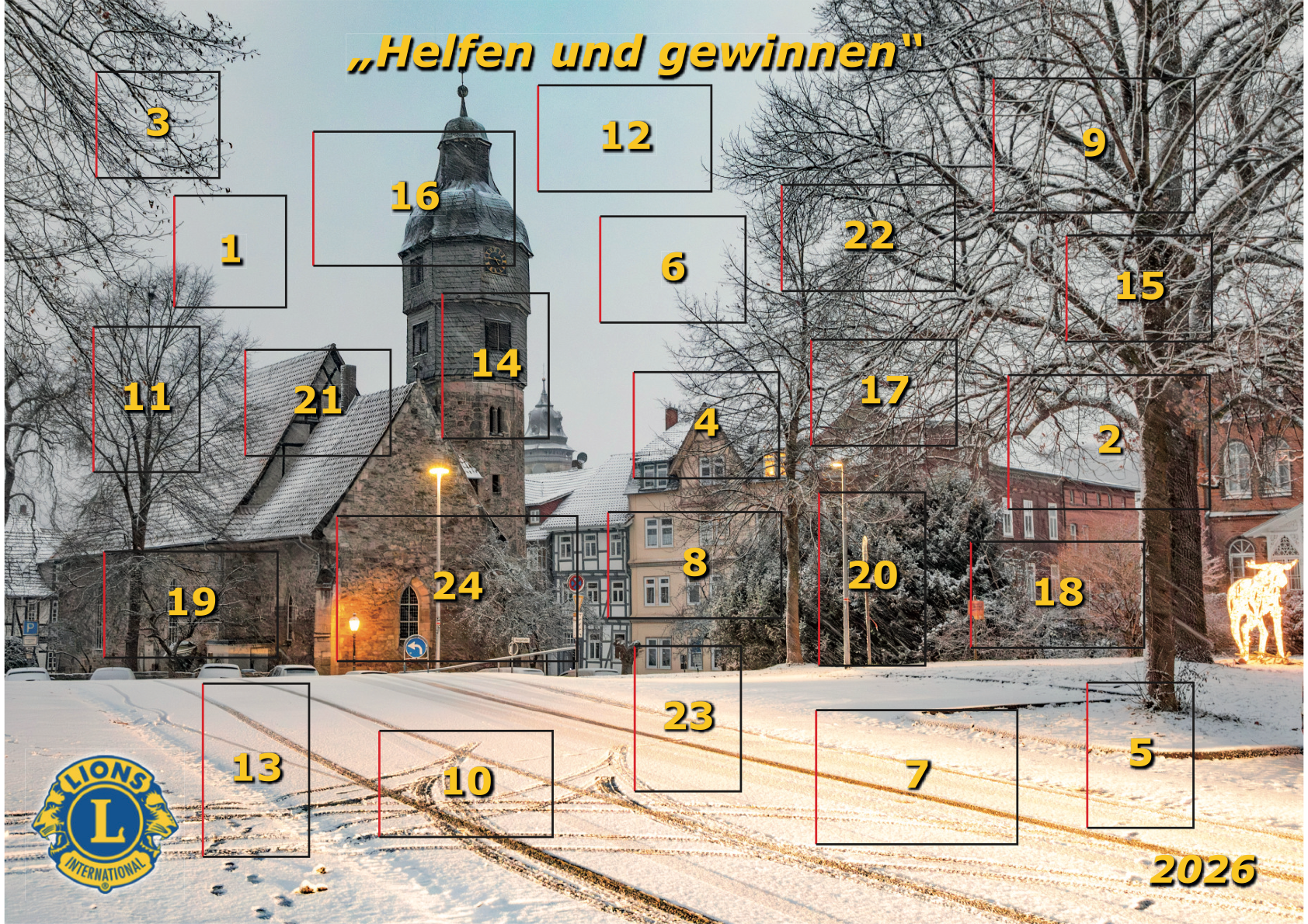 Lions-Adventskalender 2026: Verkauf in der Innenstadt