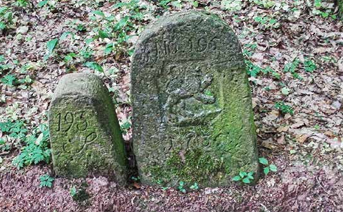 Historische Grenzsteine im Karstgebiet