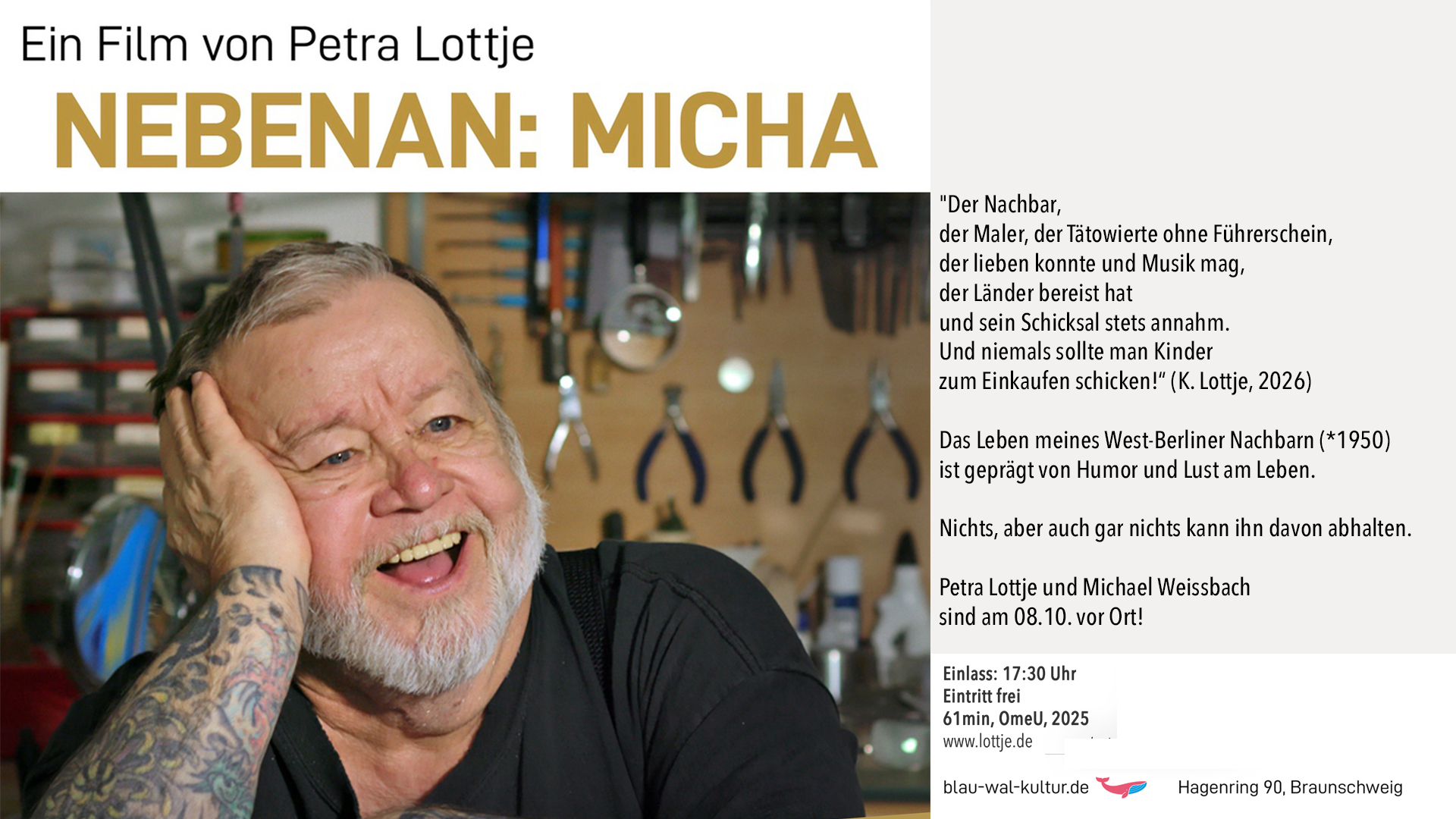NEBENAN: MICHA / dokumentarisches Porträt