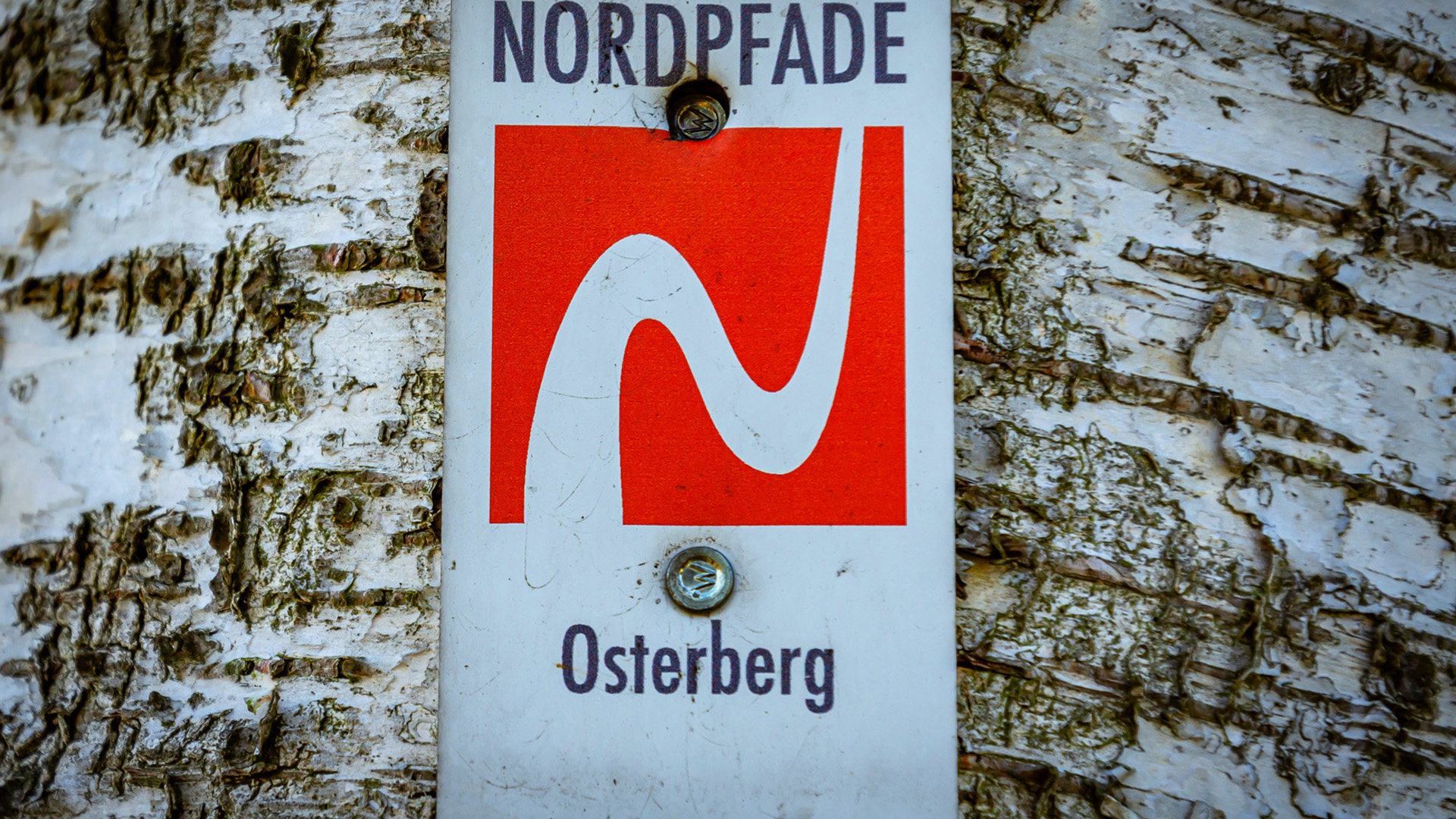 Markierungszeichen des NORDPFADES Osterberg
