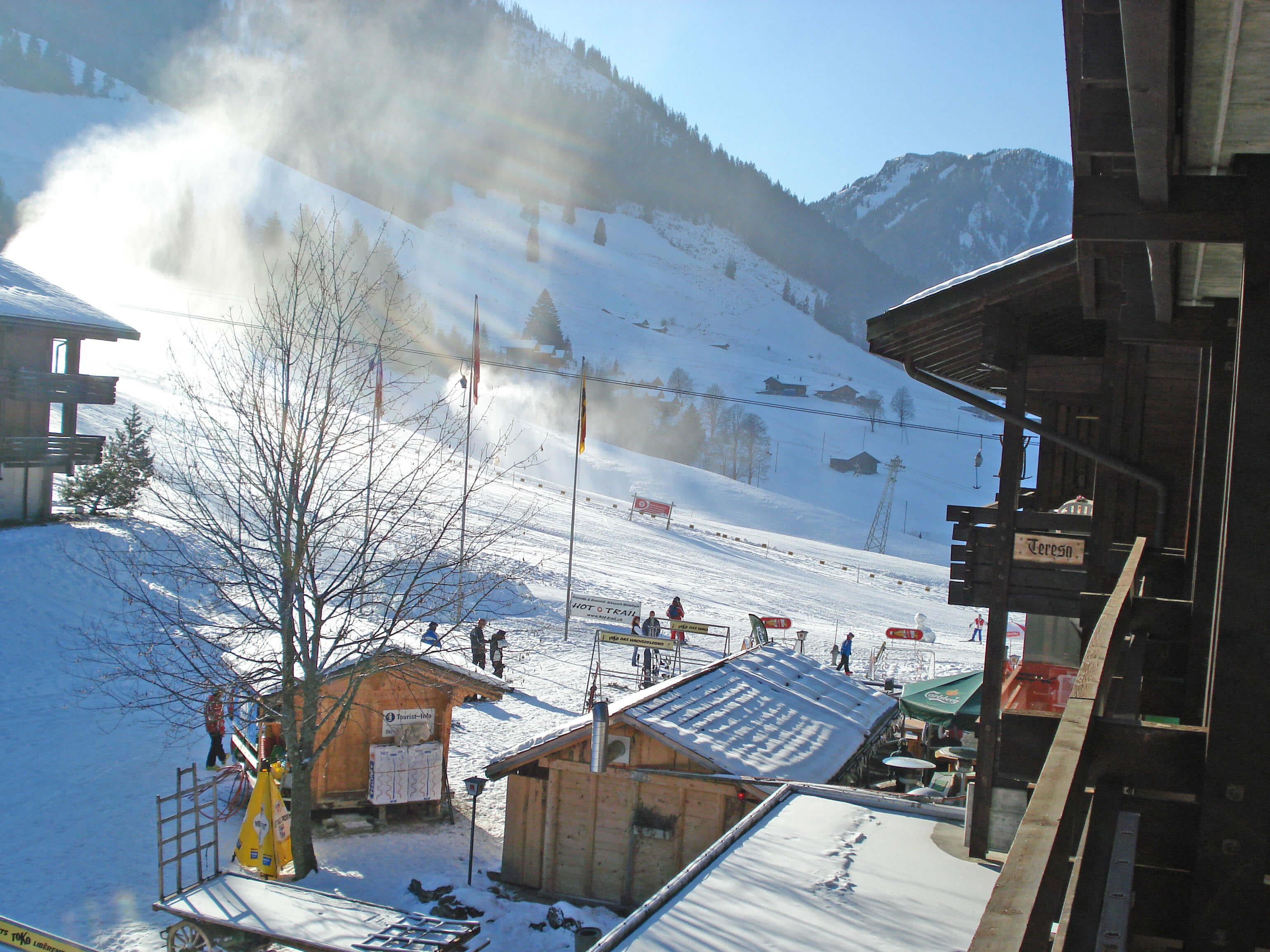 View of the ski slope in winter