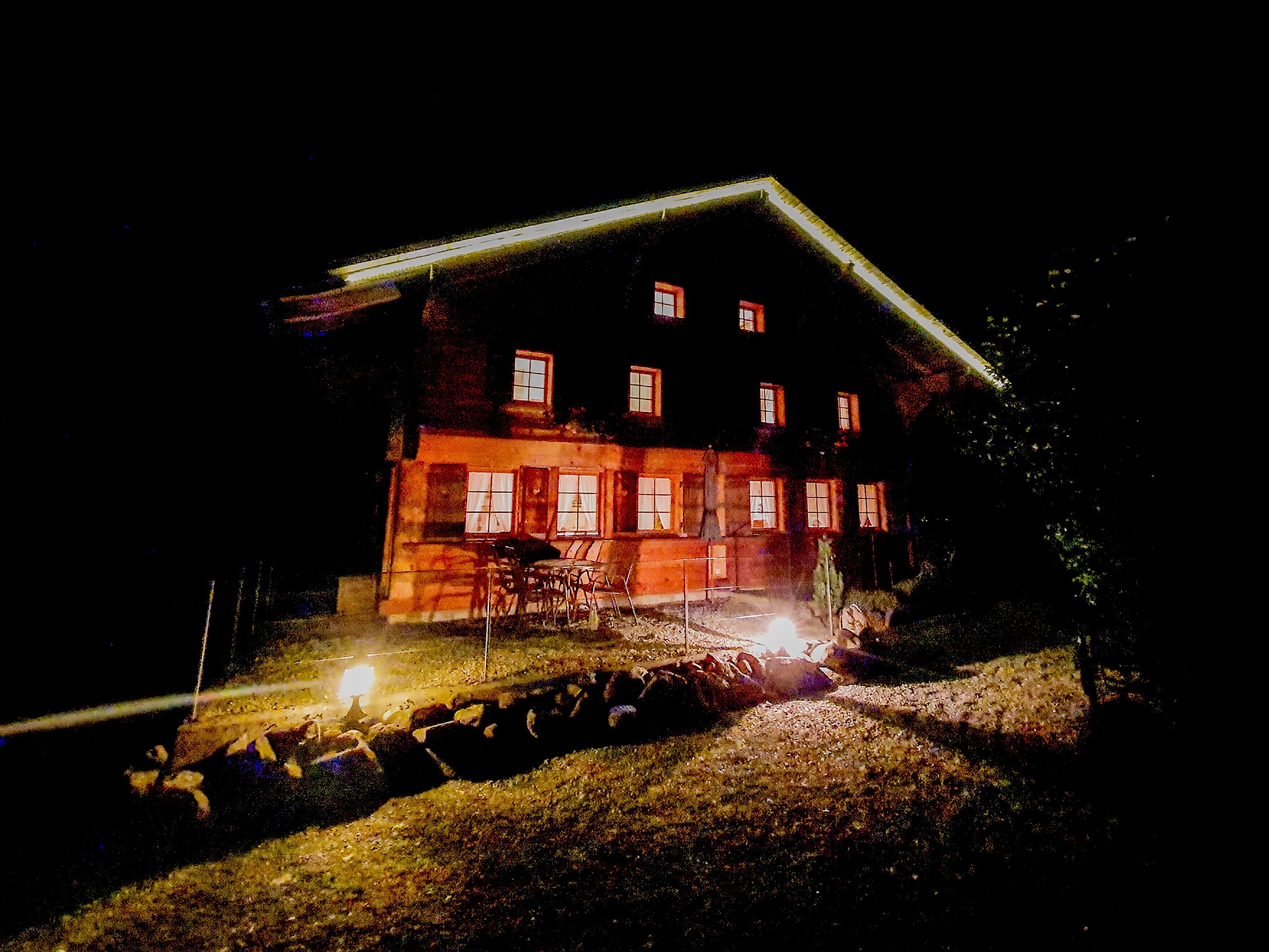 Photographed at night