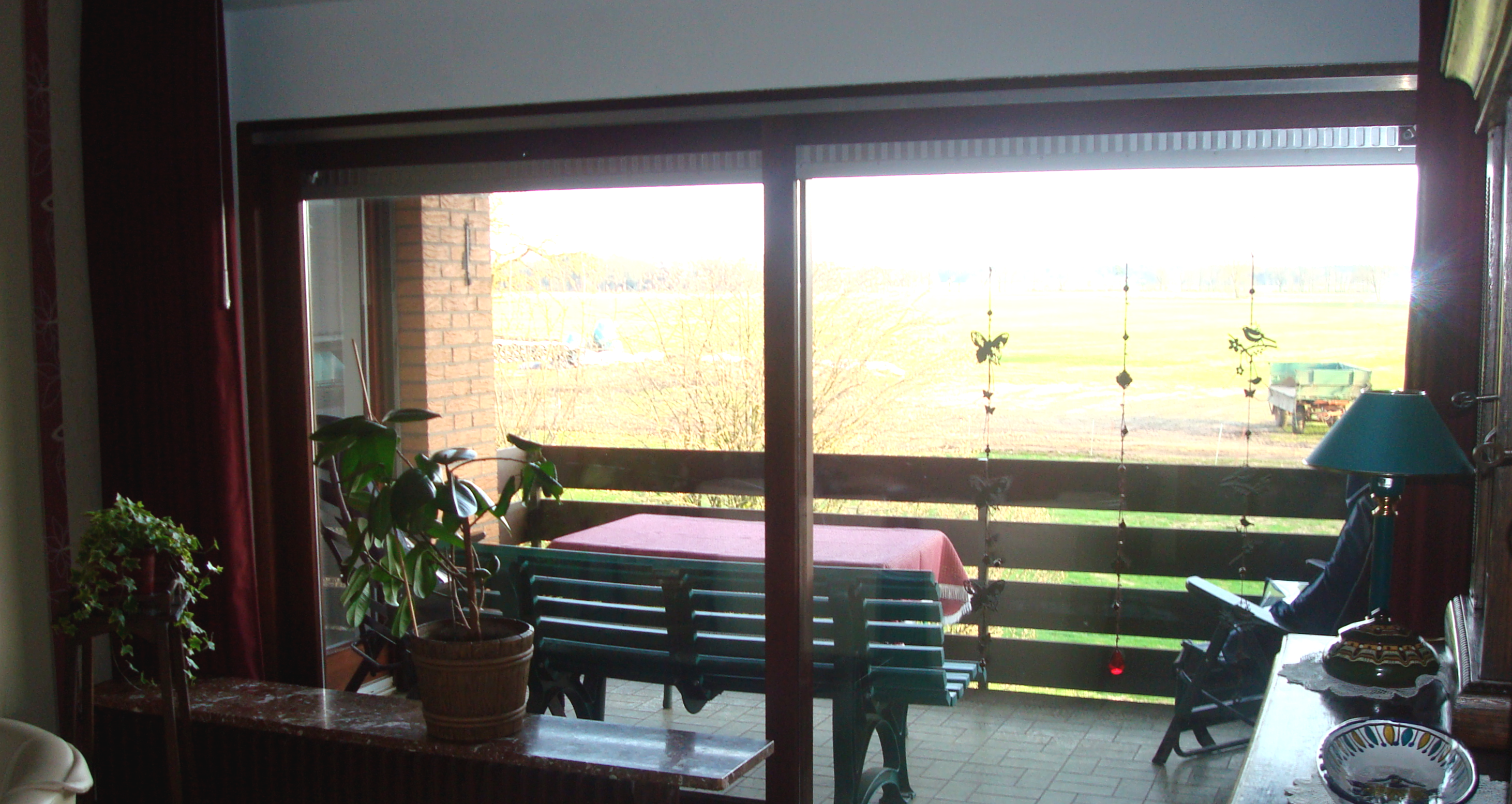 Balkon mit Aussicht aus der Ferienwohnung Storchennest mit herrlicher Weitsicht
