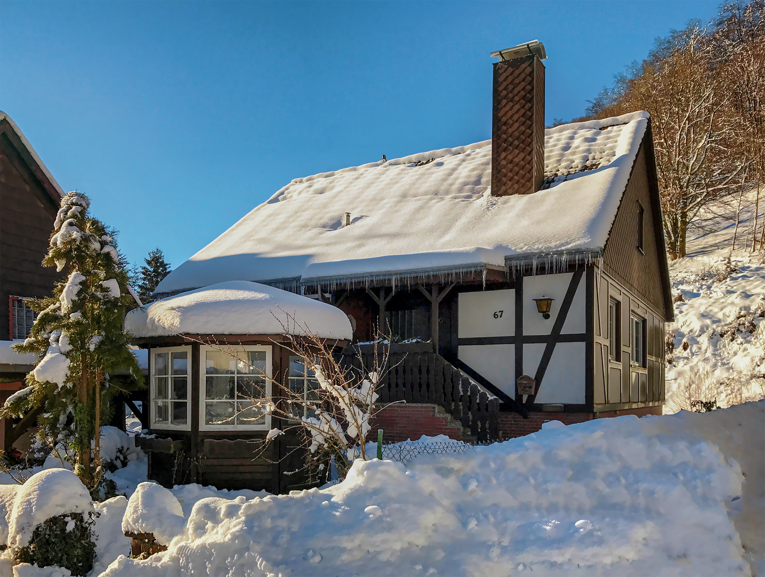 Ferienhaus Wildwechsel in Herzberg OT Lonau -Außenansicht Winter