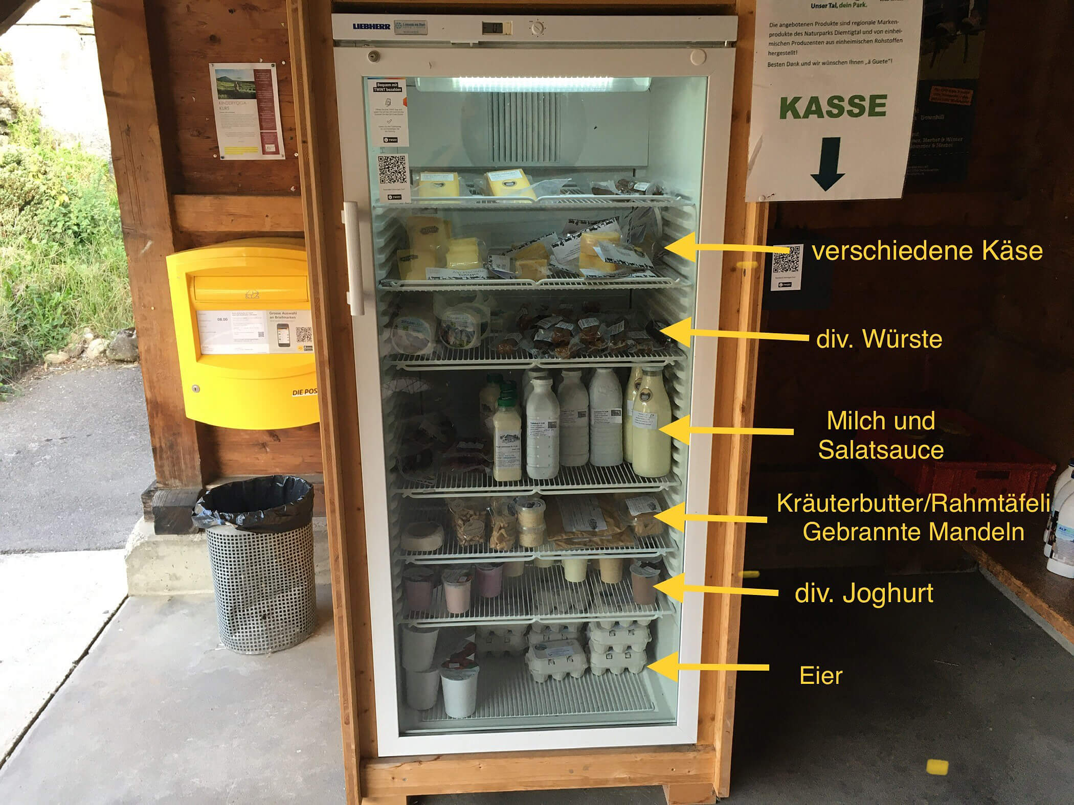 Product refrigerator in the village of Diemtigen 
