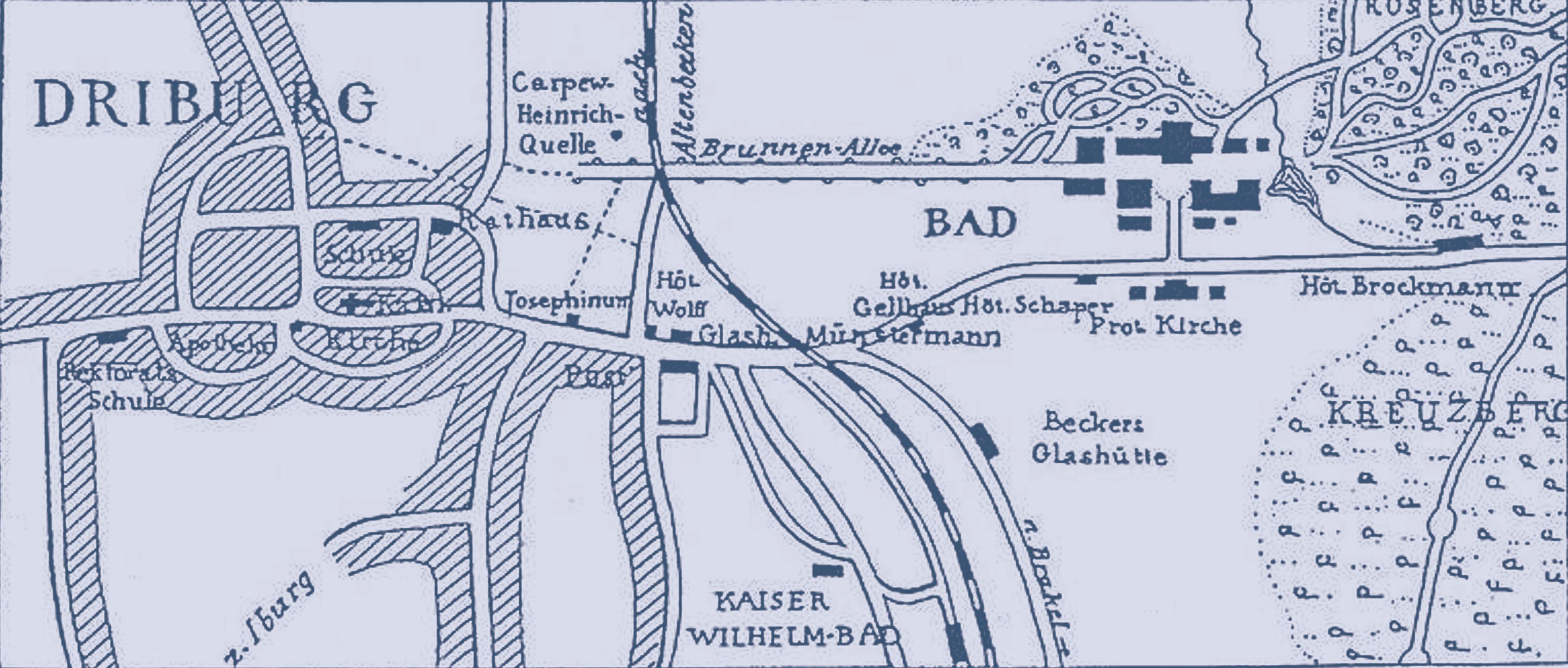 Stadtplan Bad Driburg von 1898