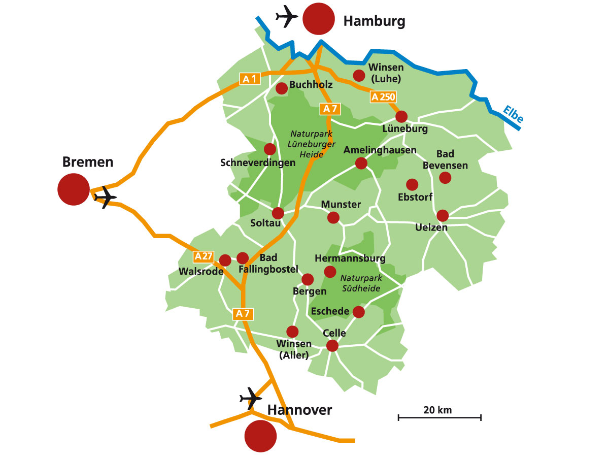 Wie weit ist die Lüneburger Heide von Berlin entfernt?