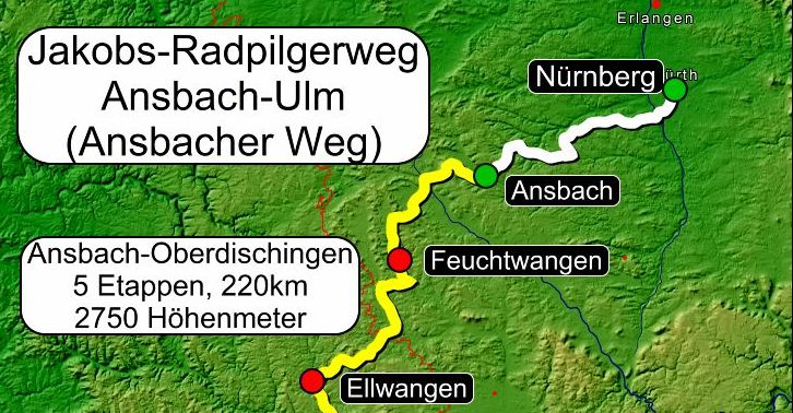 Jakobs-Radpilgerweg Nürnberg-Ellwangen