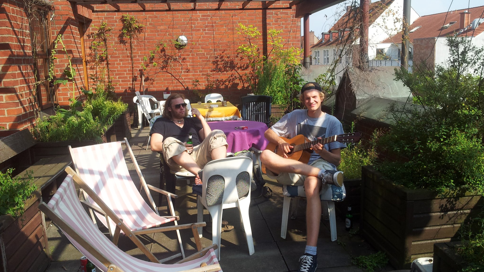 Terrasse im Penthouse Backpackers Osnabrück