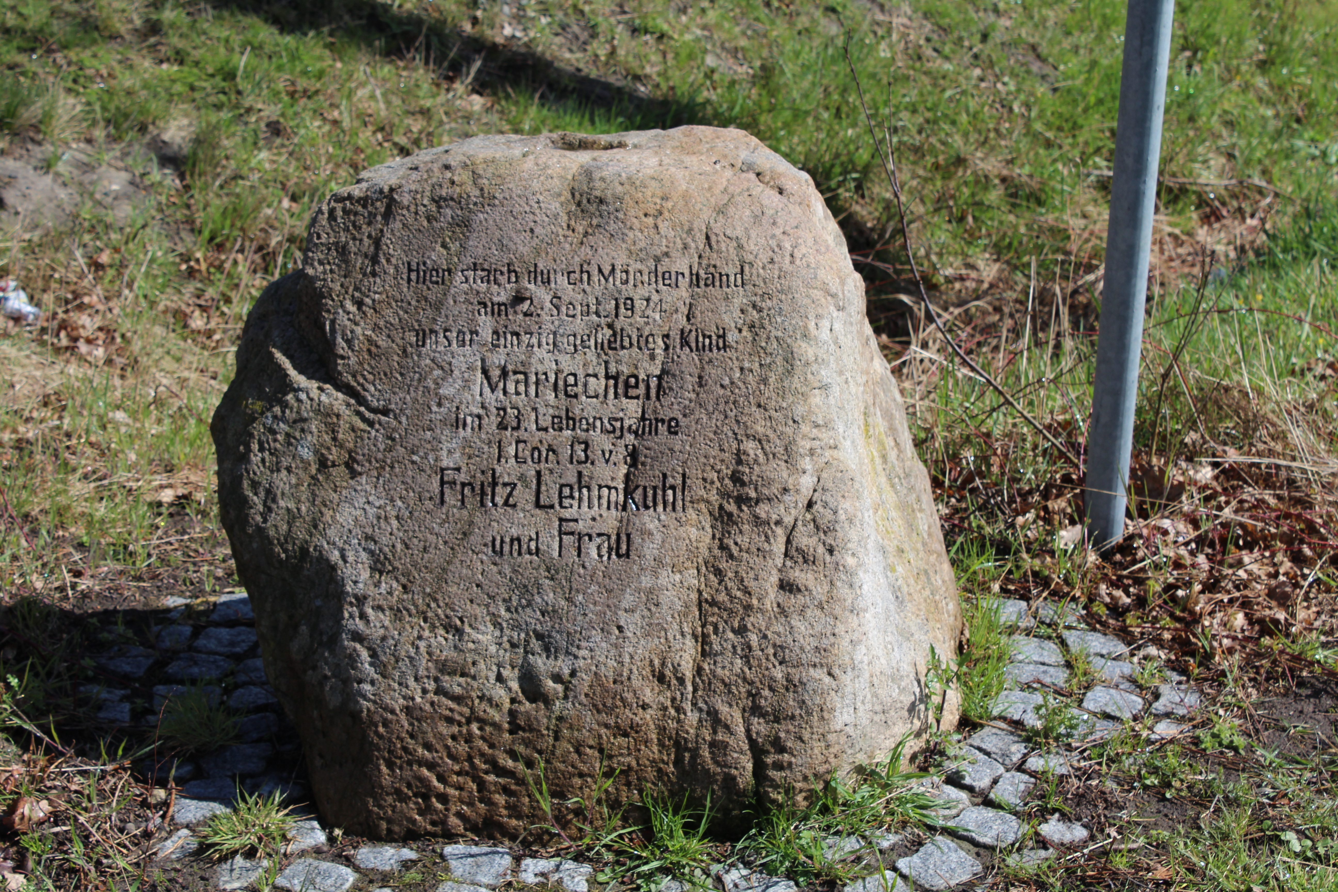 Gedenkstein Mariechen Lehmkuhl