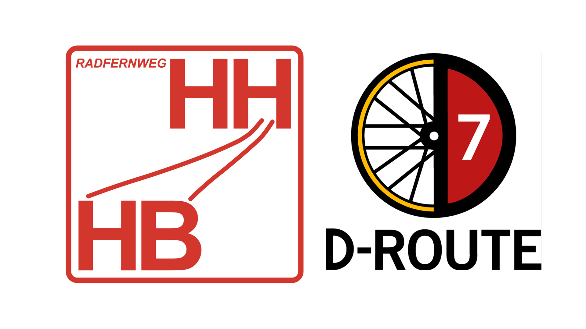 Logo des Radfernweges Hamburg-Bremen und der D7-Route