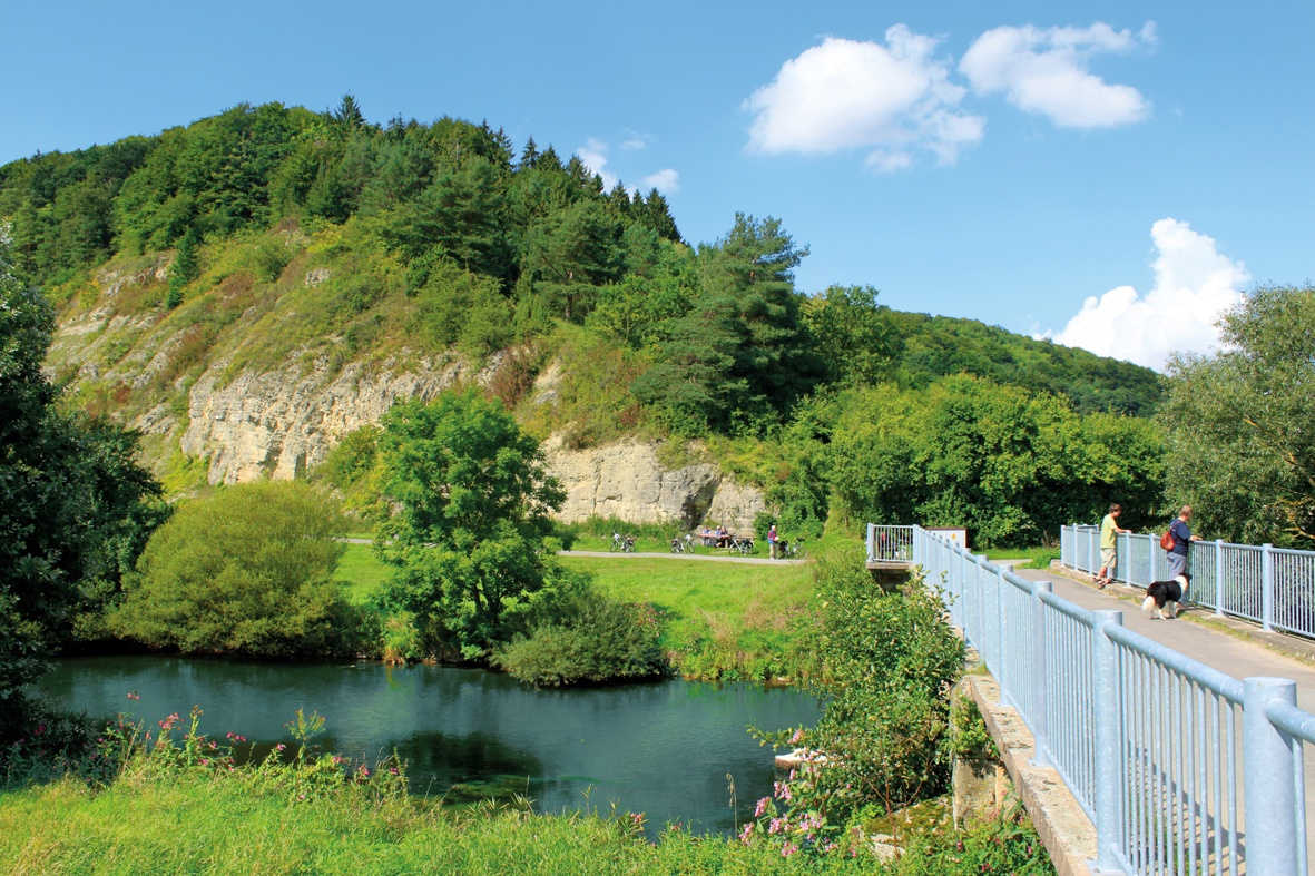 Prallhang mit Diemelbrücke