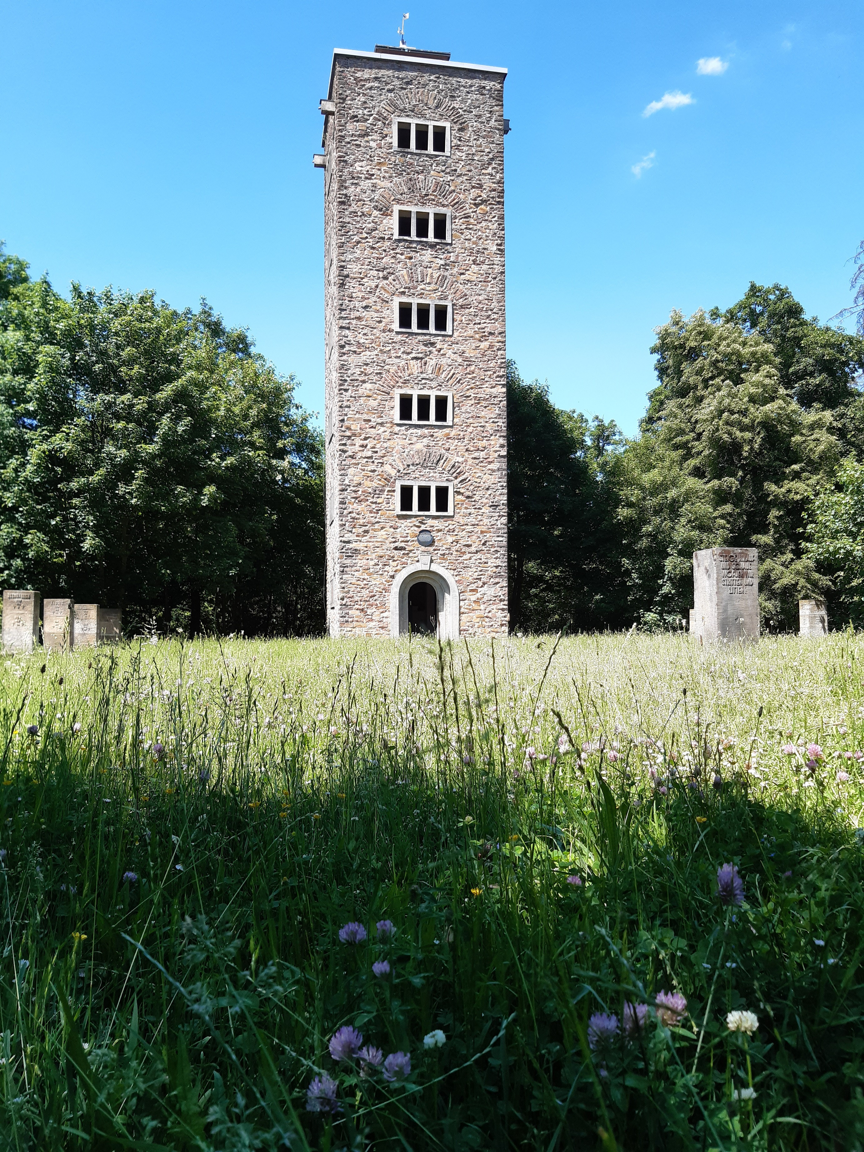 Alheimer Turm mit Bl mchen EMF