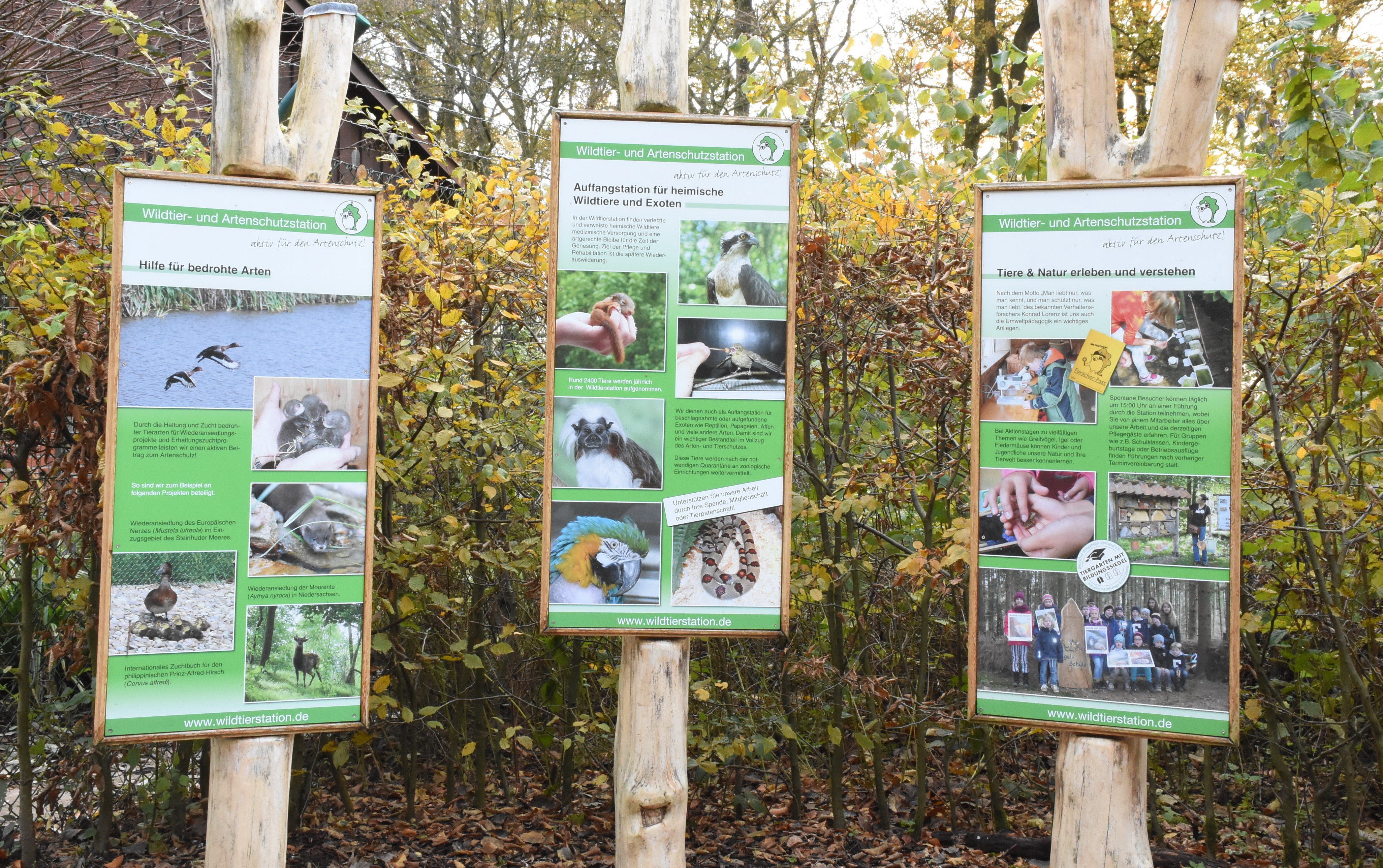 Hinweistafeln Wildtier- und Artenschutzstation e.V.